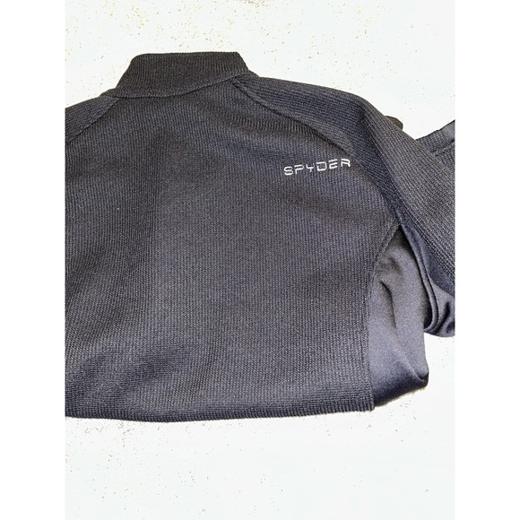 Spyder Sweater Mens Black Outbound 1/4 Zip Pullover Knit Long Sleeve Size XL - Picture 9 of 9